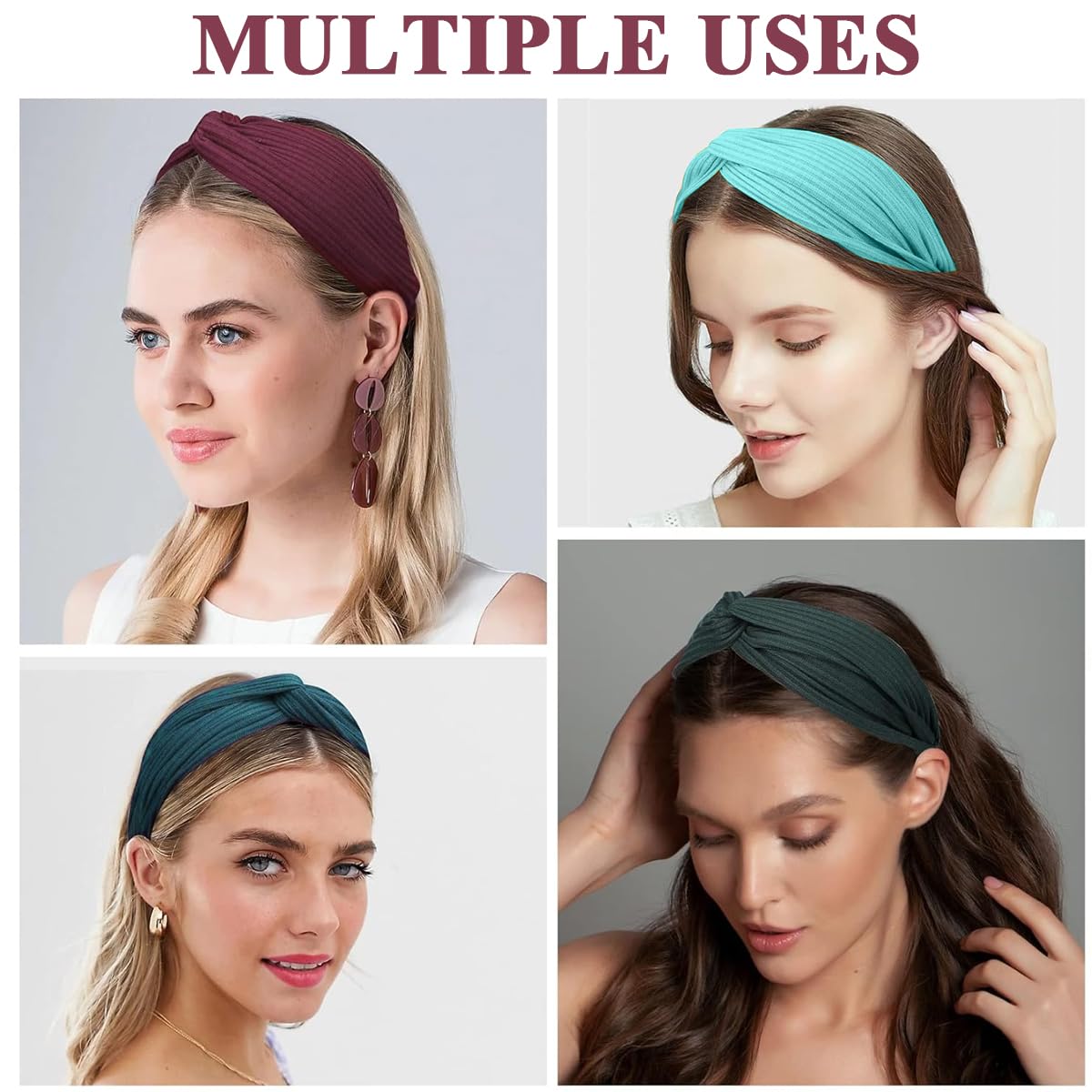MAYCREATE® Headband for Women Girls, Stretchy Turban Hair Bands Hair Wrap Head Bands, Soft Twisted Knots Hairband for Face Clean, Makeup, Yoga, Workout (Multi C) MAYCREATE® Headband for Women Girls, Stretchy Turban Hair Bands Hair Wrap Head Bands, Soft Twisted Knots Hairband for Face Clean, Makeup, Yoga, Workout (Multi C)